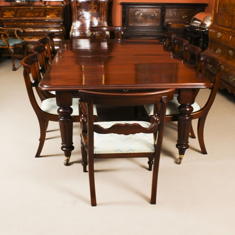antique 2.4m flame mahogany dining table