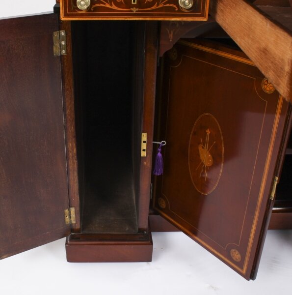 Antique Victorian Inlaid Mahogany Architects Drawing Desk - Image 5
