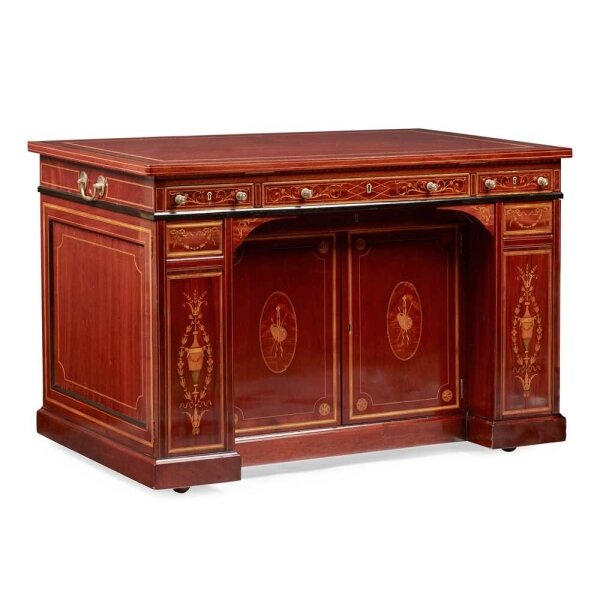 Antique Victorian Inlaid Mahogany Architects Drawing Desk - Image 2