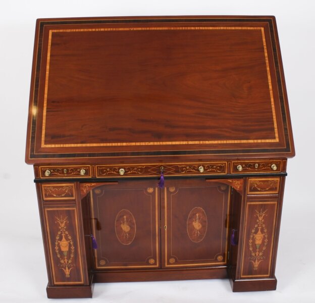 Antique Victorian Inlaid Mahogany Architects Drawing Desk - Image 4